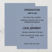 Minimalistische Schieferblaue Ordinations-Einladun Einladung (Vorne/Hinten)