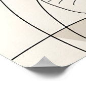 Minimalistische Schlafende Katze & Boho Botanik Poster (Ecke)