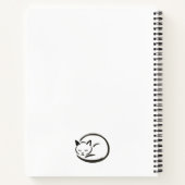 Minimalistische Schlafkatze - Tinte für Notebook Notizblock (Rückseite)