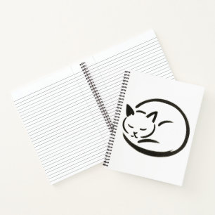 Minimalistische Schlafkatze - Tinte für Notebook Notizblock