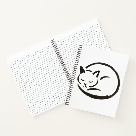 Minimalistische Schlafkatze - Tinte für Notebook Notizblock (Innenseite)
