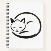 Minimalistische Schlafkatze - Tinte für Notebook Notizblock (Vorderseite)