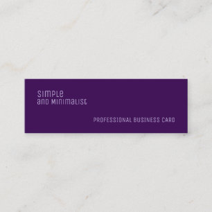 Minimalistische schlanke lila mini visitenkarte