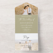 Minimalistische Schlicht Sage Green 2 Foto UAwg We All In One Einladung (Innen Boden)