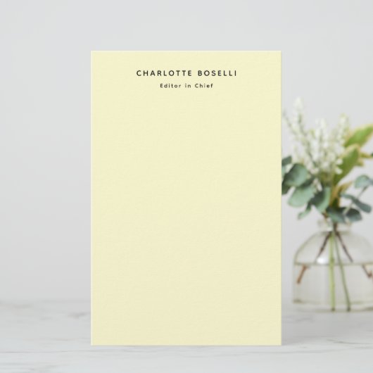Minimalistische Schlichte Berufliche Creme Briefpapier (Stehend Vorderseite)