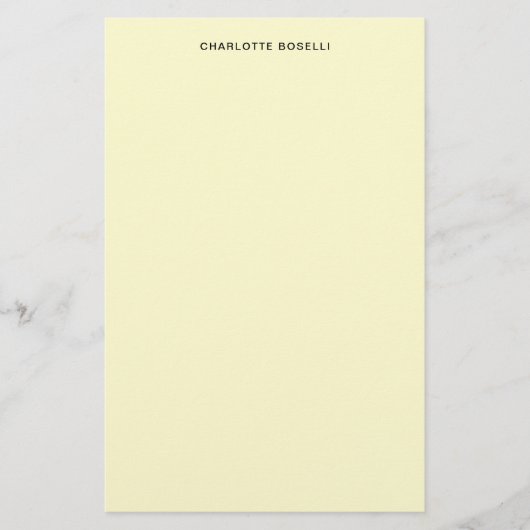 Minimalistische Schlichte Berufliche Creme Briefpapier (Vorderseite)