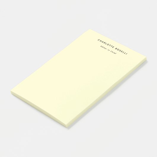 Minimalistische Schlichte Berufliche Creme Post-it Klebezettel (angewinkelt)