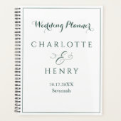 Minimalistische schlichte, elegante Grün- und Weiß Planer (Vorderseite)