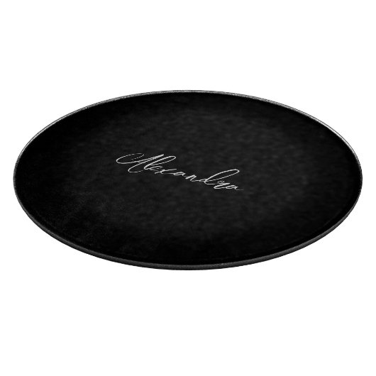 Minimalistische Schlichte handgeschriebene Eigenna Schneidebrett (Ecke)