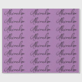 Minimalistische Schlichte Kalligrafie Eigenname La Geschenkpapier (Flach)