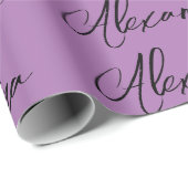 Minimalistische Schlichte Kalligrafie Eigenname La Geschenkpapier (Rolleneckpunkt)