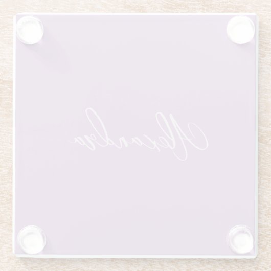 Minimalistische Schlichte Kalligrafie Eigenname La Glasuntersetzer (Rückseite)