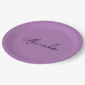 Minimalistische Schlichte Kalligrafie Eigenname La Pappteller (Schrägansicht)