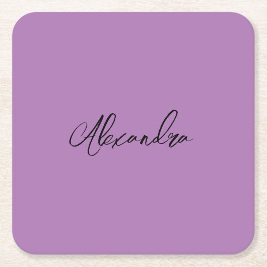 Minimalistische Schlichte Kalligrafie Eigenname La Rechteckiger Pappuntersetzer (Vorderseite)