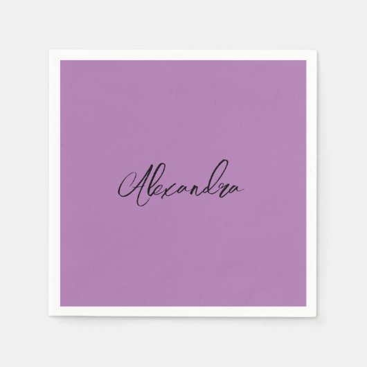 Minimalistische Schlichte Kalligrafie Eigenname La Serviette (Vorderseite)