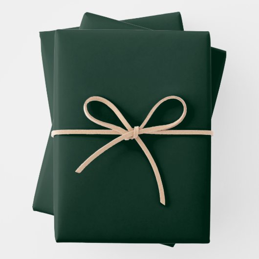 Minimalistische Schlichte Kieferngrün Geschenkpapier Set (Beispiel)