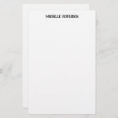 Minimalistische Schlichte Klassik in Schwarz und W Briefpapier (Vorne/Hinten)