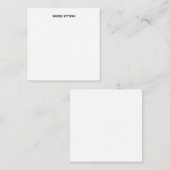 Minimalistische Schlichte Klassik in Schwarz und W Mitteilungskarte (Vorne/Hinten)