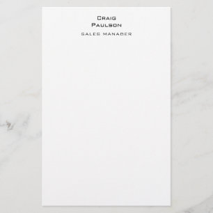 Minimalistische Schlichte Klassik Schwarz & Weiß Briefpapier