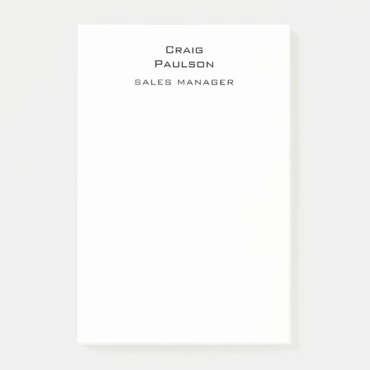 Minimalistische Schlichte Klassik Schwarz & Weiß Post-it Klebezettel (Vorderseite)