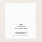 Minimalistische Schlichte Klassik Schwarz & Weiß Visitenkarten (Außenseite Aufgefaltet)
