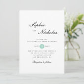 Minimalistische, schlichte klassische Hochzeit Einladung (Stehend Vorderseite)