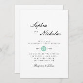 Minimalistische, schlichte klassische Hochzeit Einladung (Vorne/Hinten)