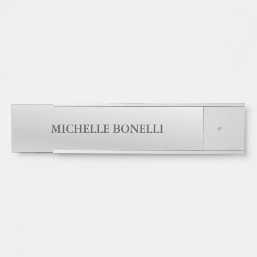 Minimalistische Schlichte Legible Moderne Silber G Türschild (Vorderseite )