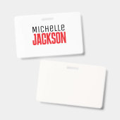 Minimalistische Schlichte Meldung Ausweis (Front & Back)