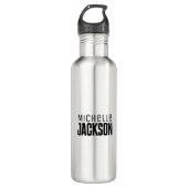 Minimalistische Schlichte Meldung Edelstahlflasche (Vorderseite)
