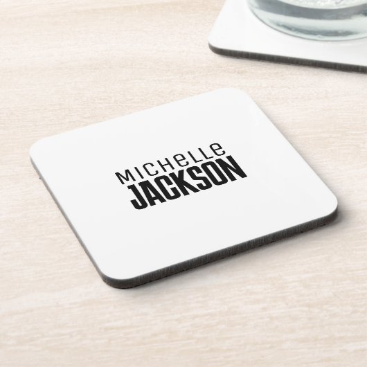 Minimalistische Schlichte Meldung Getränkeuntersetzer (Linke Seite)