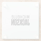 Minimalistische Schlichte Meldung Glasuntersetzer (Rückseite)