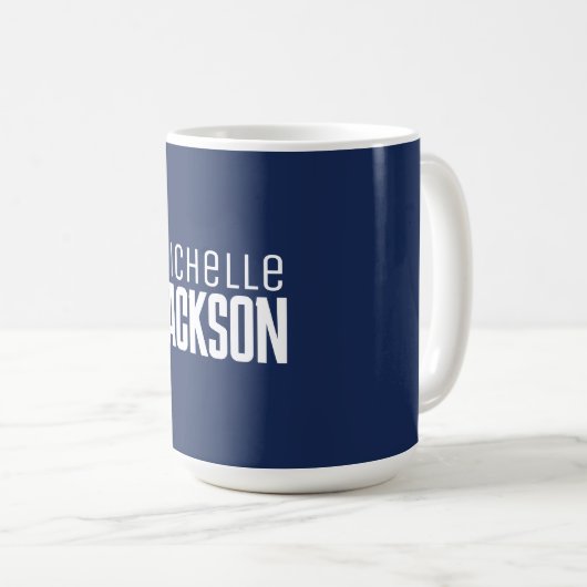 Minimalistische Schlichte Meldung Kaffeetasse (VorderseiteRechts)