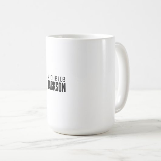 Minimalistische Schlichte Meldung Kaffeetasse (VorderseiteRechts)