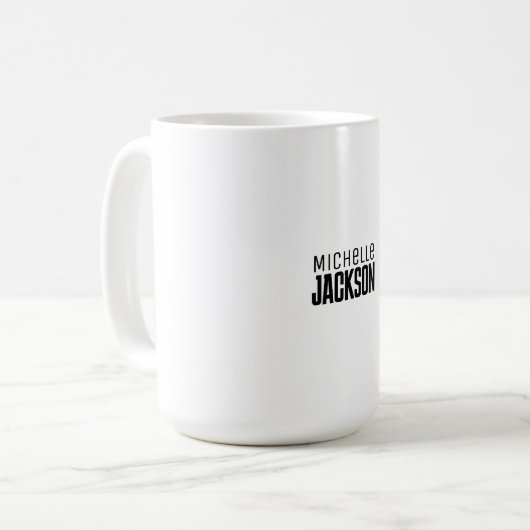Minimalistische Schlichte Meldung Kaffeetasse (Vorderseite Links)