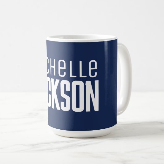 Minimalistische Schlichte Meldung Kaffeetasse (VorderseiteRechts)