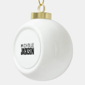 Minimalistische Schlichte Meldung Keramik Kugel-Ornament (Rechts)