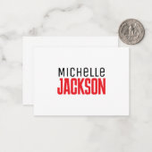 Minimalistische Schlichte Meldung Mitteilungskarte (Vorderseite/Rückseite Beispiel)