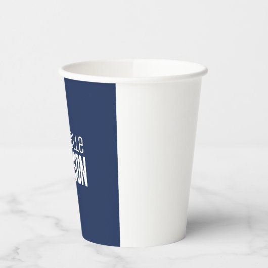 Minimalistische Schlichte Meldung Pappbecher (Links)