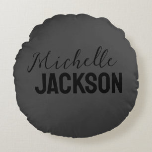 Minimalistische Schlichte Meldung Rundes Kissen