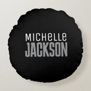 Minimalistische Schlichte Meldung Rundes Kissen