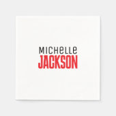 Minimalistische Schlichte Meldung Serviette (Vorderseite)