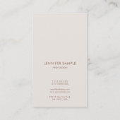 Minimalistische Schlichte Moderne Elegante handges Visitenkarte (Rückseite)