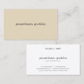 Minimalistische Schlichte moderne Handschrift Beig Visitenkarte (Vorne/Hinten)