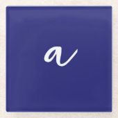 Minimalistische Schlichte Monogram Glasuntersetzer (Vorderseite)