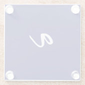 Minimalistische Schlichte Monogram Glasuntersetzer (Rückseite)