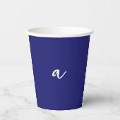 Minimalistische Schlichte Monogram Pappbecher (Vorderseite)