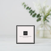 Minimalistische schlichte Rosa Schwarz hinzufügen Quadratische Visitenkarte (Stehend Vorderseite)