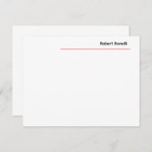 Minimalistische Schlichte Rot-Weiß-Modern-Premium- Mitteilungskarte (Vorne/Hinten)