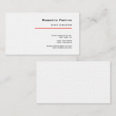 Minimalistische Schlichte Rot-Weiß-Modern-Premium- Visitenkarte (Vorne/Hinten)